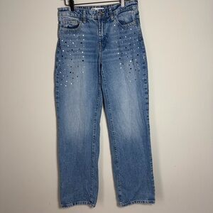 ZARA Rhinestone Jewel Embellished Denim Jeans